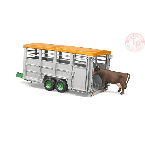 Rimorchio Trasporto Animali Con 1 Mucca BRUDER 02227 BRUDER