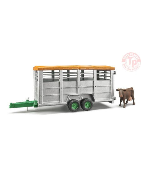 Rimorchio Trasporto Animali Con 1 Mucca BRUDER 02227 BRUDER