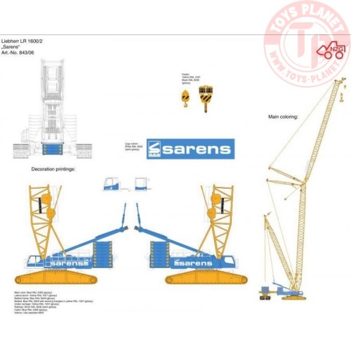 Liebherr LR1600-2 gru cingolata tralicciata + derrick SARENS NZG 843/06 NZG