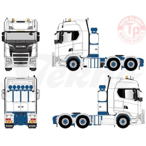 Scania S-serie Highline 6x4 - Under blue chassis TEKNO 74200 TEKNO