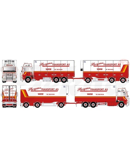 Volvo F12 Globetrotter rigid truck with trailer - Pleyms TEKNO 71493 TEKNO