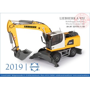 LIEBHERR A 920 Mobilbagger Stufe IIIA Wheeler excavator IIIA CONRAD 2217/0 CONRAD