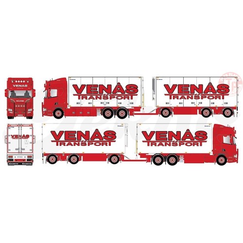 Scania R-Serie NGS Highline rigid truck with trailer -Venas TEKNO 75319 TEKNO