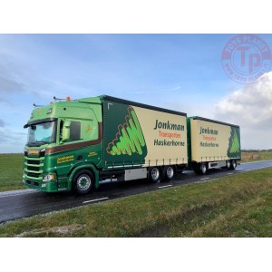 Scania NG R-serie Highline rigid truck with trailer and Moffet forklift truck - Jonkman TEKNO 75462 TEKNO