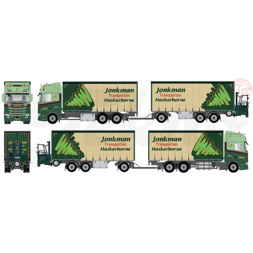 Scania NG R-serie Highline rigid truck with trailer and Moffet forklift truck - Jonkman TEKNO 75462 TEKNO