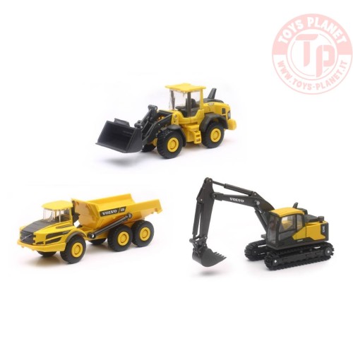 SET 3 VEICOLI CANTIERE VOLVO 1:55 NEWRAY 32095 Home
