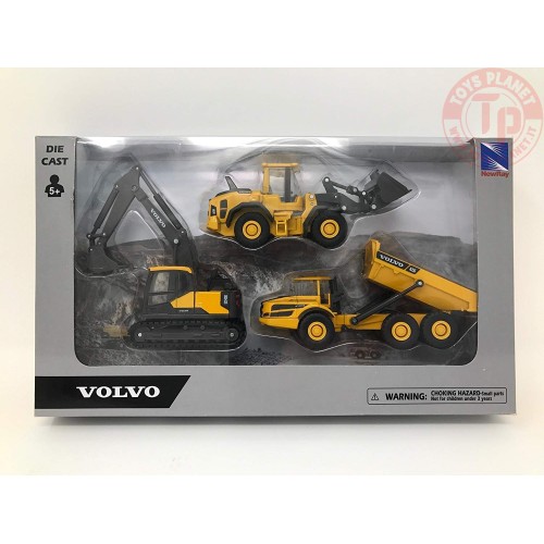 SET 3 VEICOLI CANTIERE VOLVO 1:55 NEWRAY 32095 Home