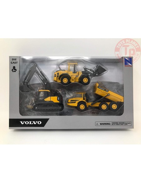 SET 3 VEICOLI CANTIERE VOLVO 1:55 NEWRAY 32095 Home