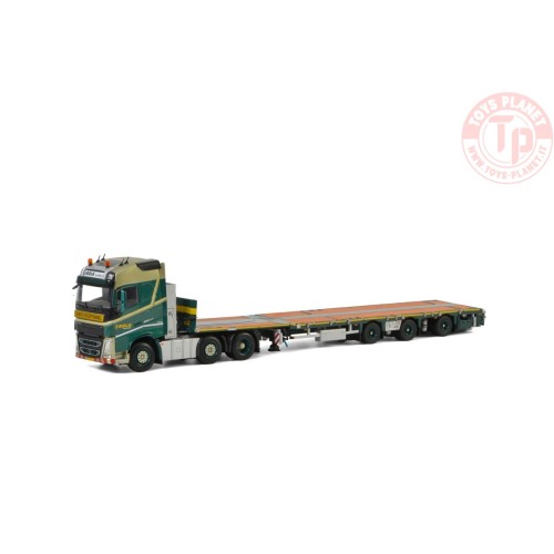VOLVO FH4 GLOBETROTTER 6X2 TWIN STEER MEGATRAILER FLAT - 3 AXLE - Bolk Transport WSI 01-2871 WSI MODELS