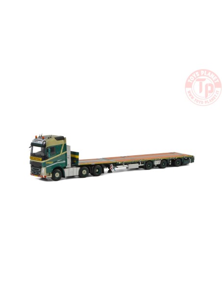 VOLVO FH4 GLOBETROTTER 6X2 TWIN STEER MEGATRAILER FLAT - 3 AXLE - Bolk Transport WSI 01-2871 WSI MODELS