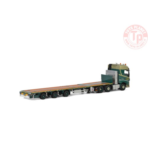 VOLVO FH4 GLOBETROTTER 6X2 TWIN STEER MEGATRAILER FLAT - 3 AXLE - Bolk Transport WSI 01-2871 WSI MODELS