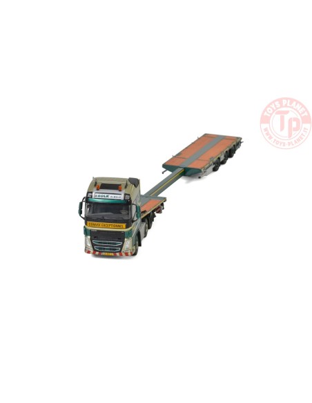 VOLVO FH4 GLOBETROTTER 6X2 TWIN STEER MEGATRAILER FLAT - 3 AXLE - Bolk Transport WSI 01-2871 WSI MODELS