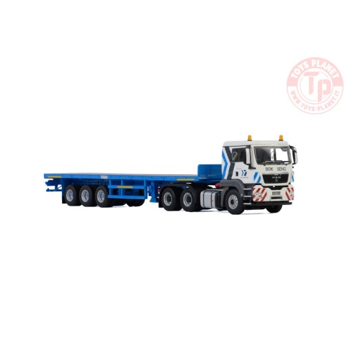MAN TGS L 6x4 FLAT BED TRAILER - 3 AXLE - Bok Seng WSI 01-2926 WSI MODELS