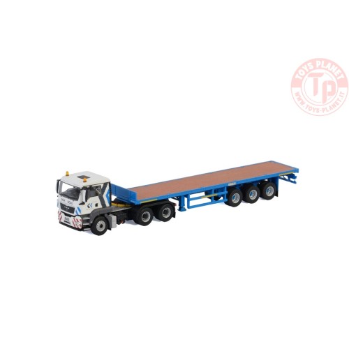 MAN TGS L 6x4 FLAT BED TRAILER - 3 AXLE - Bok Seng WSI 01-2926 WSI MODELS
