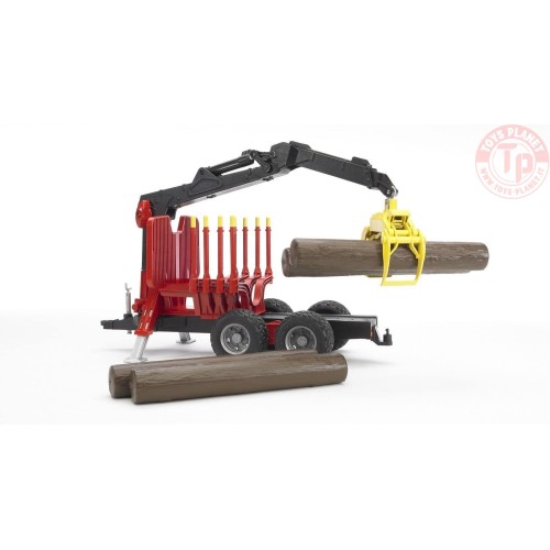 Rimorchio con 4 tronchi e braccio meccanico Bruder 02252 BRUDER