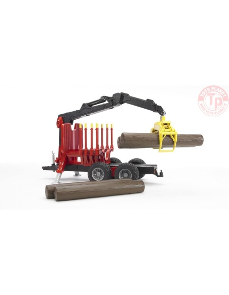 Rimorchio con 4 tronchi e braccio meccanico Bruder 02252 BRUDER