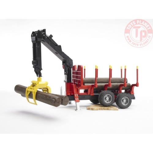Rimorchio con 4 tronchi e braccio meccanico Bruder 02252 BRUDER