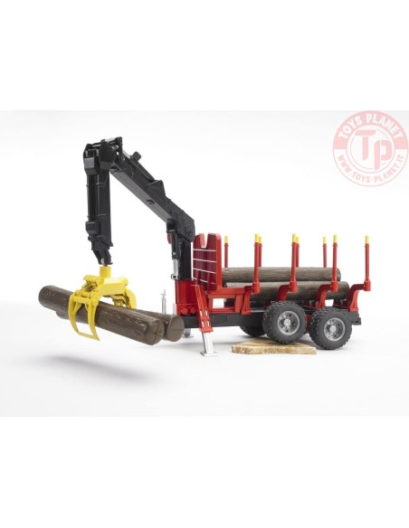 Rimorchio con 4 tronchi e braccio meccanico Bruder 02252 BRUDER