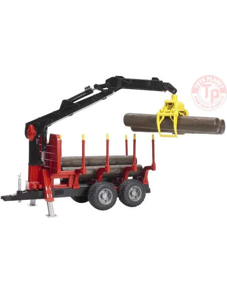 Rimorchio con 4 tronchi e braccio meccanico Bruder 02252 BRUDER