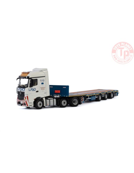 MERCEDES-BENZ ACTROS MP4 STREAM SPACE 6X2 TWIN STEER MEGATRAILER FLATBED - 3 AXLE - Laso WSI 01-2961 WSI MODELS MERCEDES-BENZ ACTROS MP4 STREAM SPACE 6X2 TWIN STEER MEGATRAILER FLATBED - 3 AXLE - Laso WSI 01-2961 WSI MODELS