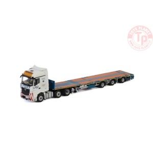 MERCEDES-BENZ ACTROS MP4 STREAM SPACE 6X2 TWIN STEER MEGATRAILER FLATBED - 3 AXLE - Laso WSI 01-2961 WSI MODELS