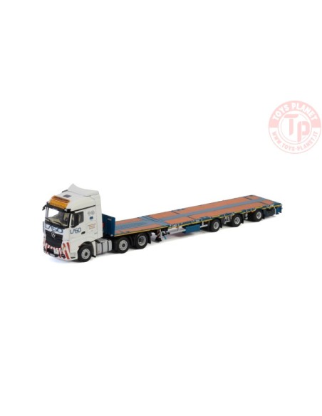 MERCEDES-BENZ ACTROS MP4 STREAM SPACE 6X2 TWIN STEER MEGATRAILER FLATBED - 3 AXLE - Laso WSI 01-2961 WSI MODELS