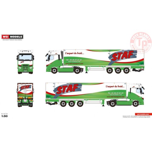 RENAULT TRUCKS T HIGH 4X2 REEFER TRAILER - 3 AXLE - Staf WSI 01-3432 WSI MODELS