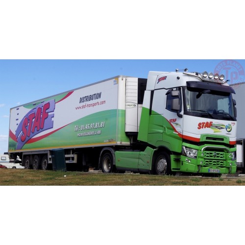 RENAULT TRUCKS T HIGH 4X2 REEFER TRAILER - 3 AXLE - Staf WSI 01-3432 WSI MODELS