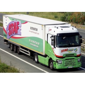 RENAULT TRUCKS T HIGH 4X2 REEFER TRAILER - 3 AXLE - Staf WSI 01-3432 WSI MODELS