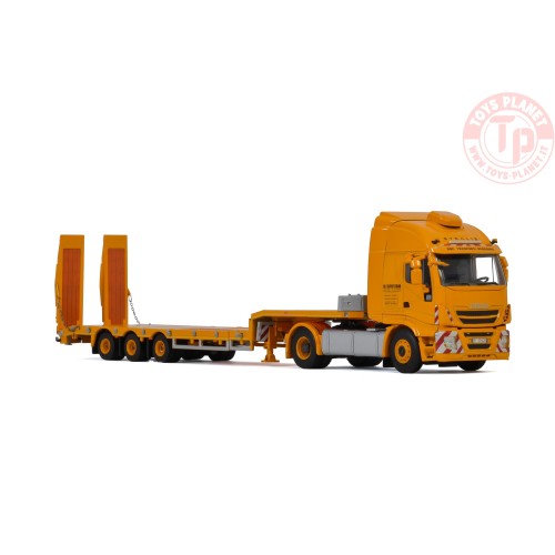 IVECO STRALIS 4X2 + Semirimorchio 3 assi con rampe - Società Trasporti Bergamo WSI 02-2675 WSI MODELS