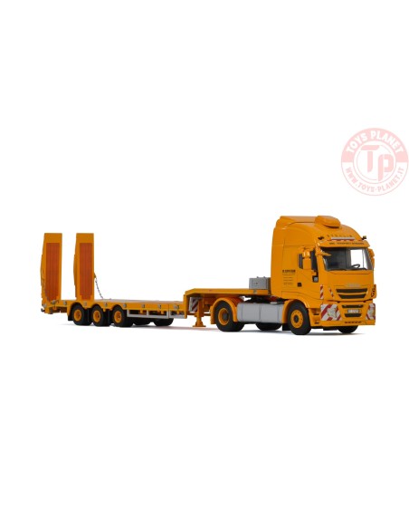 IVECO STRALIS 4X2 + Semirimorchio 3 assi con rampe - Società Trasporti Bergamo WSI 02-2675 WSI MODELS