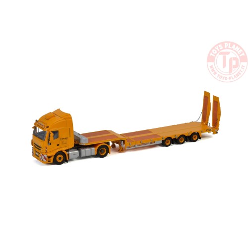 IVECO STRALIS 4X2 + Semirimorchio 3 assi con rampe - Società Trasporti Bergamo WSI 02-2675 WSI MODELS