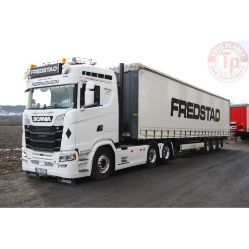 SCANIA S NORMAL CS20N 6X2 TAG AXLE CURTAINSIDE TRAILER - 3 AXLE Fredstad WSI 01-3501 WSI MODELS