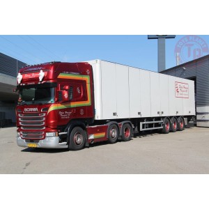SCANIA STREAMLINE TOPLINE 6X2 TWINSTEER BOX TRAILER - 3 AXLE Steen Hansen WSI 01-3547 WSI MODELS