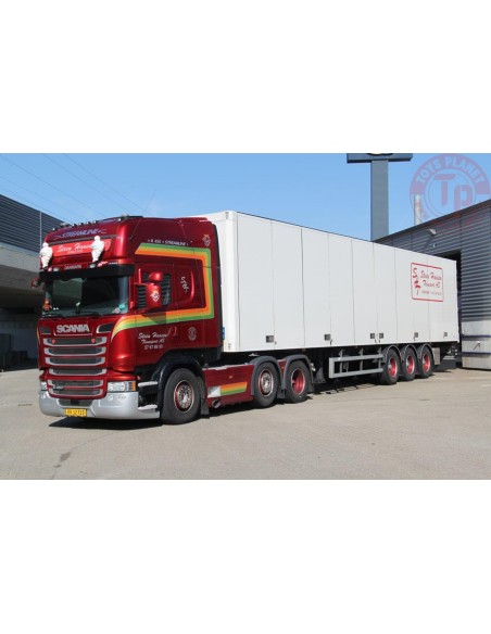 SCANIA STREAMLINE TOPLINE 6X2 TWINSTEER BOX TRAILER - 3 AXLE Steen Hansen WSI 01-3547 WSI MODELS