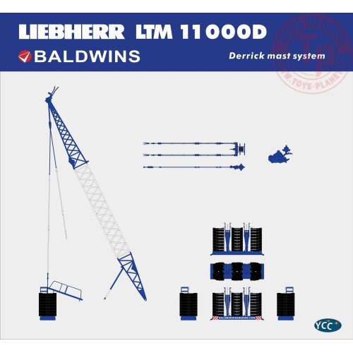 Derrick mast system for BALDWINS LTM 11000D YC772-5 YCC MODELS