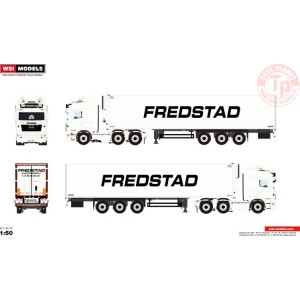 SCANIA STREAMLINE HIGHLINE 6X2 TWINSTEER REEFER TRAILER - 3 AXLE - Fredstad WSI 01-3502 WSI MODELS