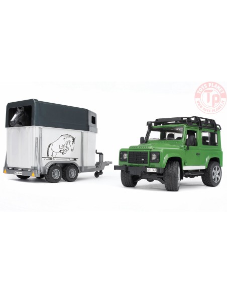 LAND ROVER DEFENDER STATION WAGON CON RIMORCHIO TRASPORTO CAVALLI BRUDER 02592 BRUDER LAND ROVER DEFENDER STATION WAGON CON RIMORCHIO TRASPORTO CAVALLI BRUDER 02592 BRUDER