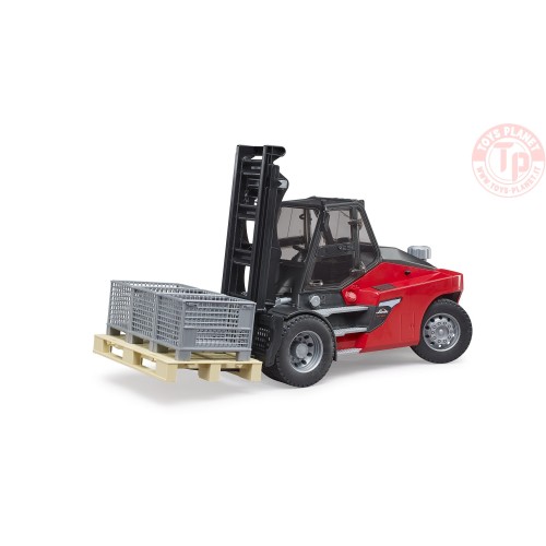 Carrello elevatore Linde HT160D con pallet e 3 gabbie per imballo BRUDER 02513 BRUDER