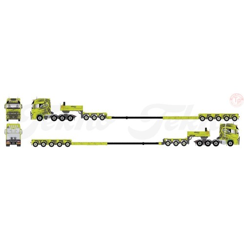 Volvo Globetrotter XL 8x4 met 3+5 assige Goldhofer dieplader- Kaeppeli TEKNO 82854 TEKNO