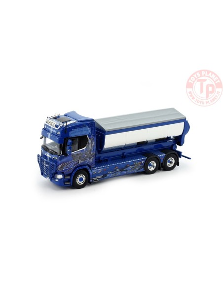 Scania Next Gen R-serie Highline rigid truck with hookarm container - Solbjorg - Moneymaker TEKNO 76506 TEKNO
