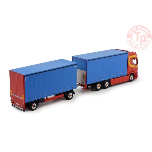 Scania Next Gen R-serie Highline motorwagen met 3-assige huifaanhanger Seiler Transporte TEKNO 81409 TEKNO