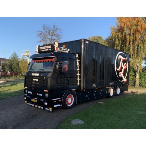 SCANIA 3 SERIES STREAMLINE 6X2 RIGED TRUCK DRAWBAR BOX TRAILER - 3 AXLE - TRUCKSTYLNG LUNTEREN WSI 01-3722 WSI MODELS