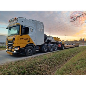 SCANIA R HIGHLINE CR20H 8X4 LOWLOADER - 4 AXLE + DOLLY - 1 AXLE - AERTSSEN WSI 01-3760 WSI MODELS