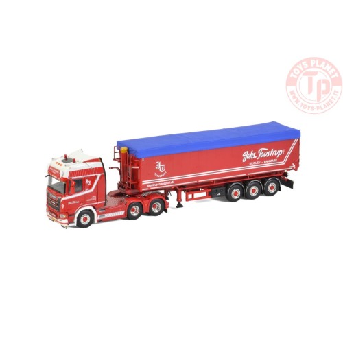 SCANIA R HIGHLINE CR20H 6X2 TAG AXLE VOLUME TRAILER TIPPER - 3 AXLE - TOUSTRUP WSI 01-3414 WSI MODELS