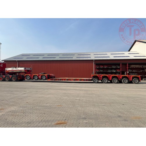 MERCEDES BENZ ACTROS MP4 SLT GIGA SPACE 8X4 LOW LOADER - 5 AXLE WITH DOLLY 3 AXLE - TORBEN RAFN WSI 01-3844 WSI MODELS