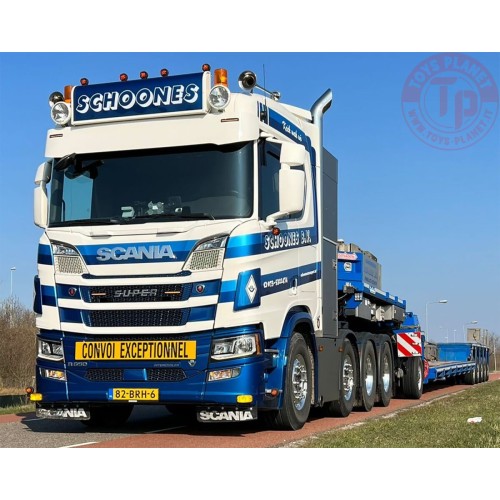 SCANIA R NORMAL CR20N 8X4 LOW LOADER PENDEL X - 5 AXLE + DOLLY - 1 AXLE -SCHOONES B.V. WSI 01-3691 WSI MODELS
