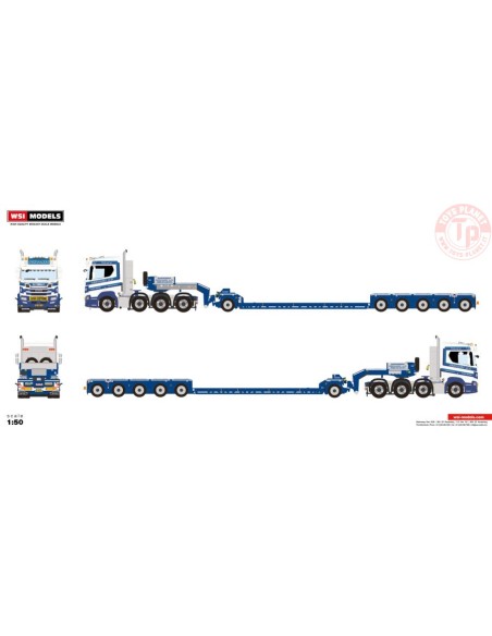 SCANIA R NORMAL CR20N 8X4 LOW LOADER PENDEL X - 5 AXLE + DOLLY - 1 AXLE -SCHOONES B.V. WSI 01-3691 WSI MODELS SCANIA R NORMAL CR20N 8X4 LOW LOADER PENDEL X - 5 AXLE + DOLLY - 1 AXLE -SCHOONES B.V. WSI 01-3691 WSI MODELS