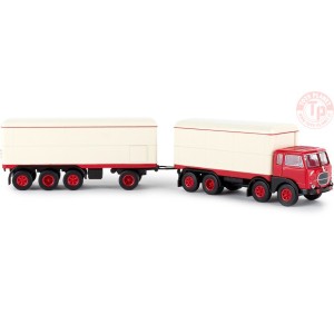 FIAT 690 MILLEPIEDI ROSSO CON CASSONE ISOTERMICO BREKINA 58421 BREKINA