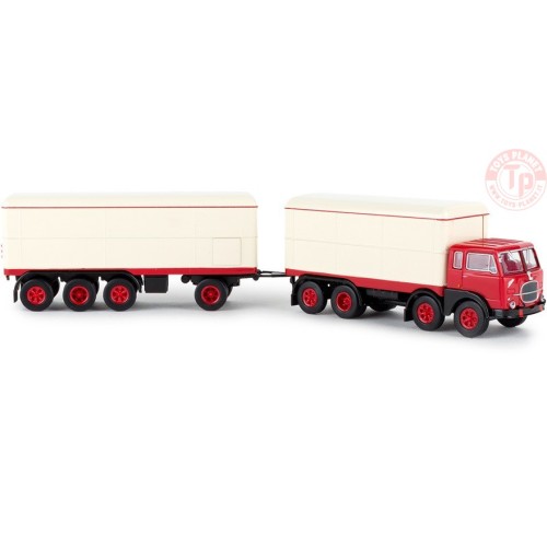 FIAT 690 MILLEPIEDI ROSSO CON CASSONE ISOTERMICO BREKINA 58421 BREKINA